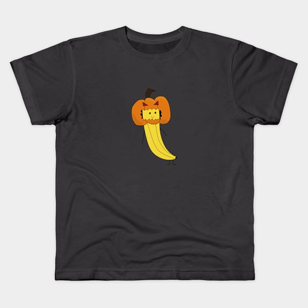 A Banana in a Pumpkin Costume! Kids T-Shirt by MegaMagicMan